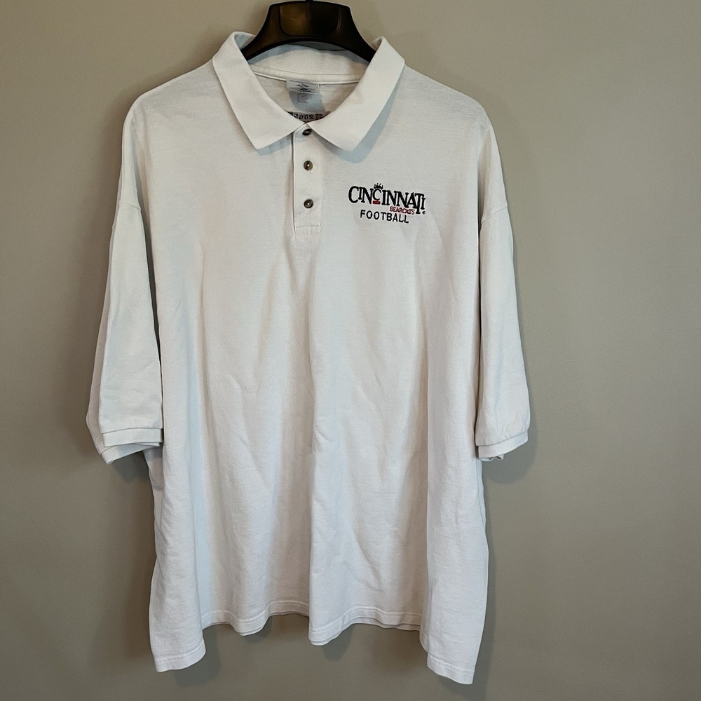 Vintage Cincinnati Bearcats Football 3XL Polo Men White NCAA 2005 Big East